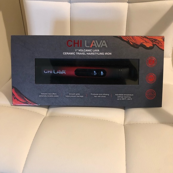 Chi 1” Volcanic Lava Ceramic Travel Flat Iron - Picture 2 of 3